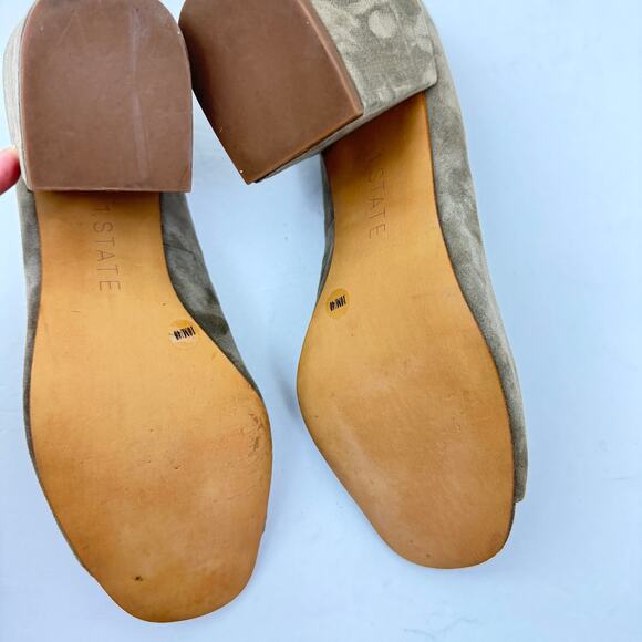 1. State Women's Rianne Suede Peep Toe Block Heel Shoe Heel Taupe Size 10 - Picture 9 of 11